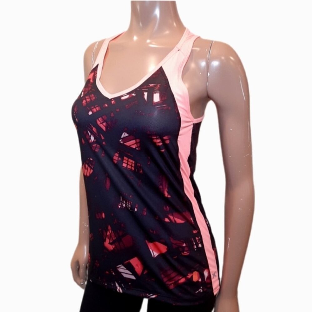 3/$20 Xersion Vneck Athletic Tank Top Geometric Racerback Sporty Womens Small
